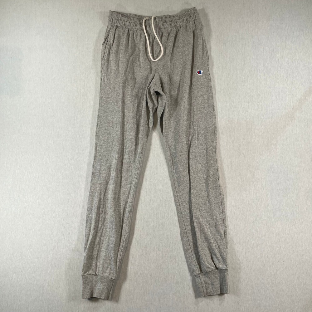 Champion Joggers Mens Small Jersey Knit Heather Gray P7308 Stretch Cozy Comfy